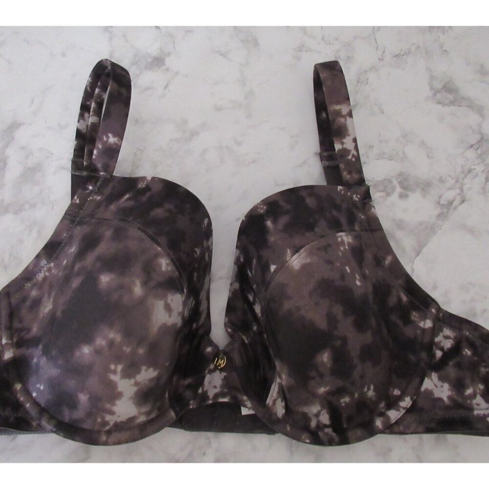 Le Mystere Bra 38D Black Marble‎ Plunge T Shirt Underwire Back Closure